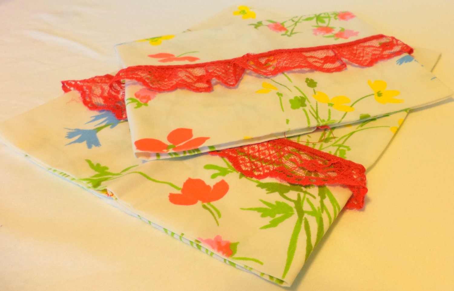 Handmade vintage fabric  Linen Guest Hand Towels