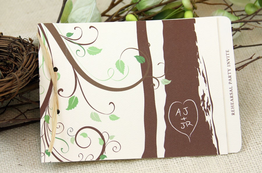 Tree Leaf or Fall Livret Rehearsal Dinner or wedding shower Invitation: Get Started Deposit