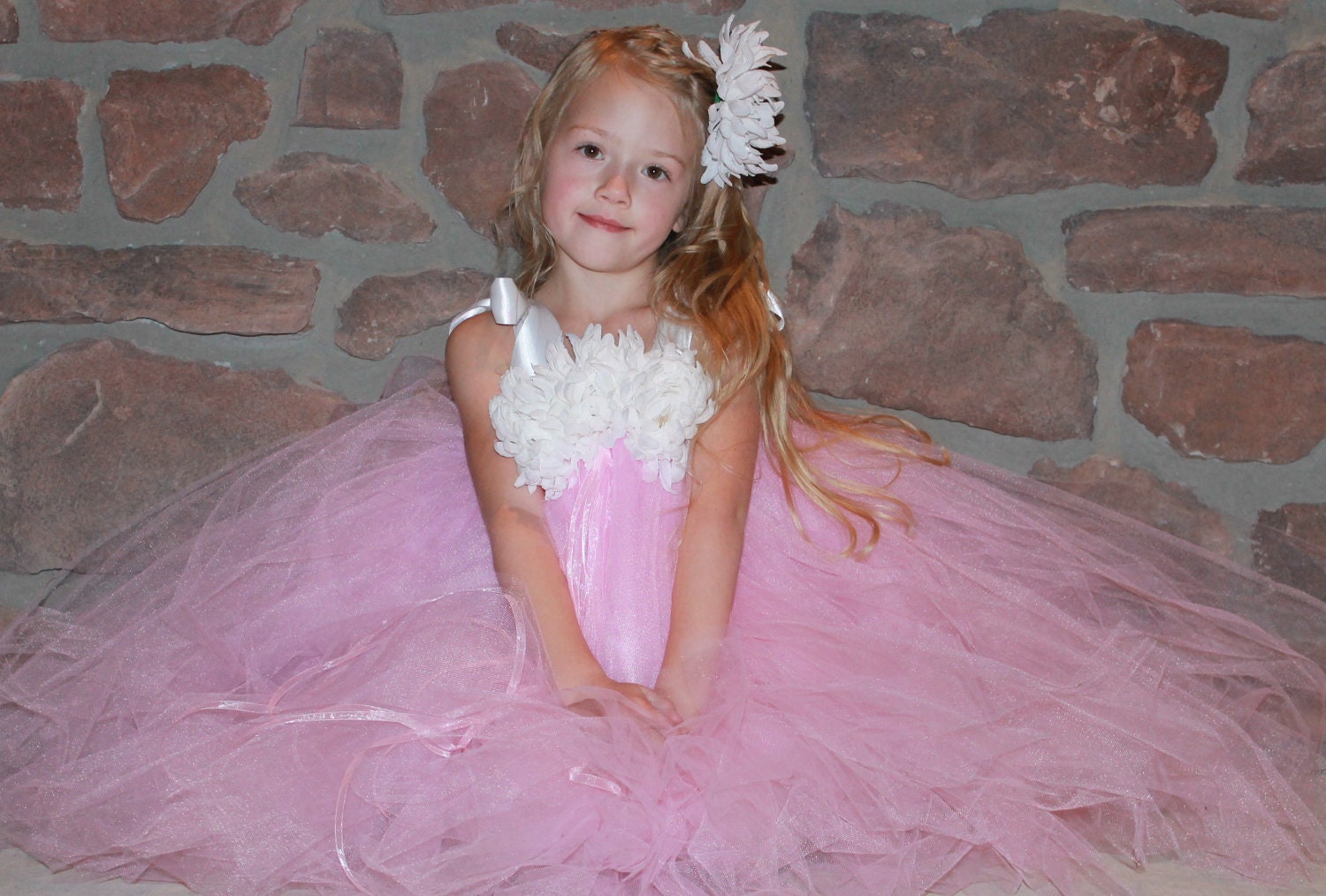 PRETTY IN PINK Tutu Dress Set, Includes Halter Top Tutu Dress and Flower Clip Sizes - 0 3 6 12 18 24 2t 3t 4t