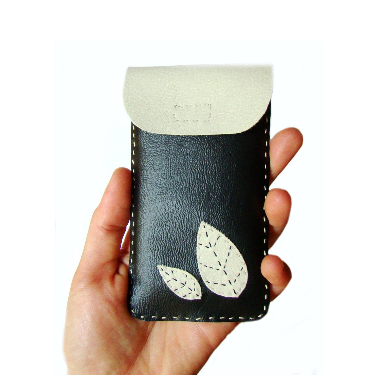 Black IPhone Case with Leaves