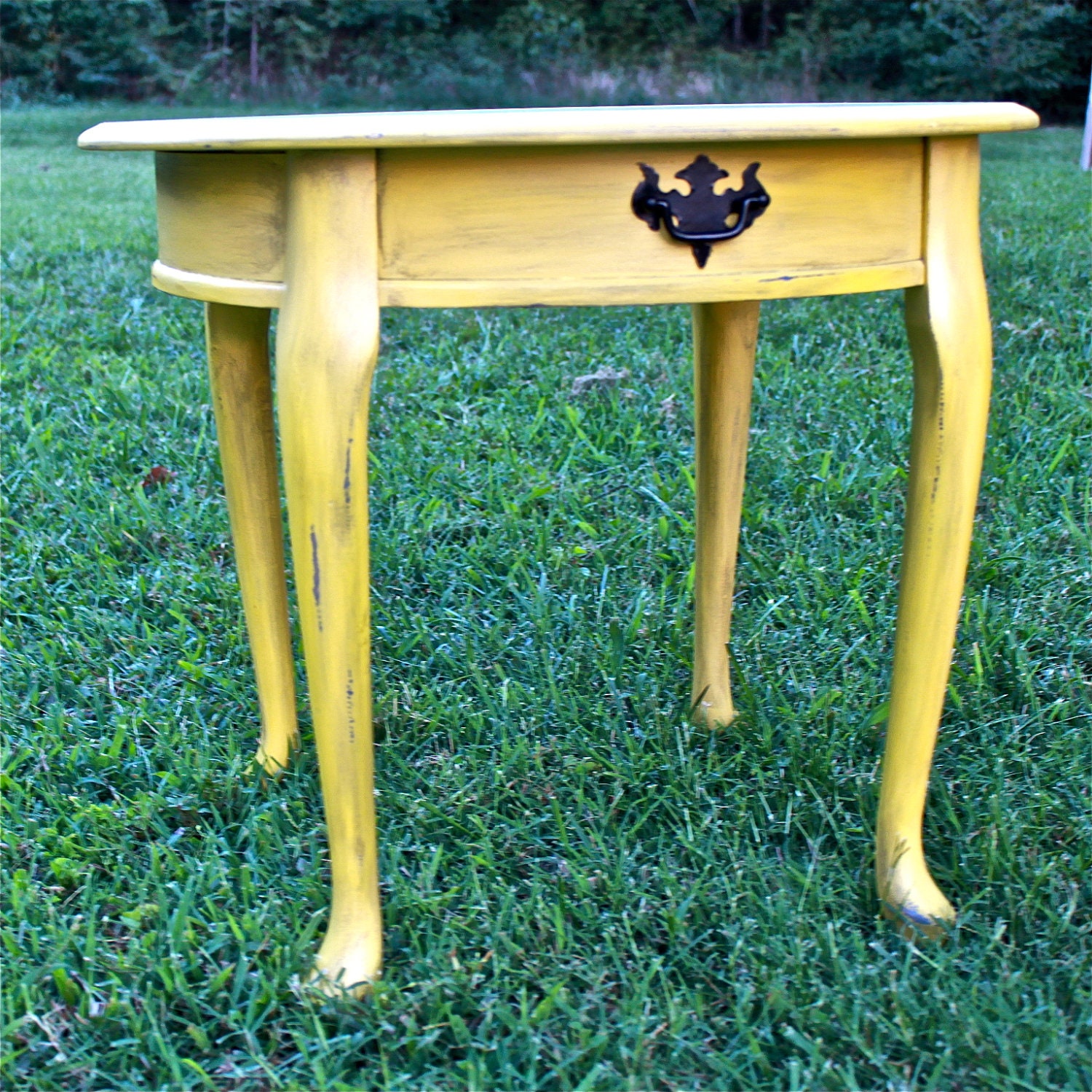 distressed yellow furniture