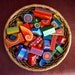 Rainbow Vintage Colourful Wooden Building Blocks- finished set