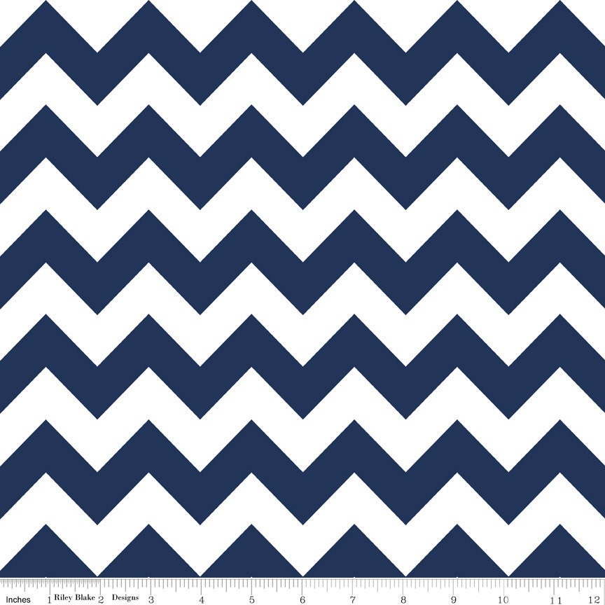 Chevrons (Medium) by Riley Blake - Navy - Half Yard