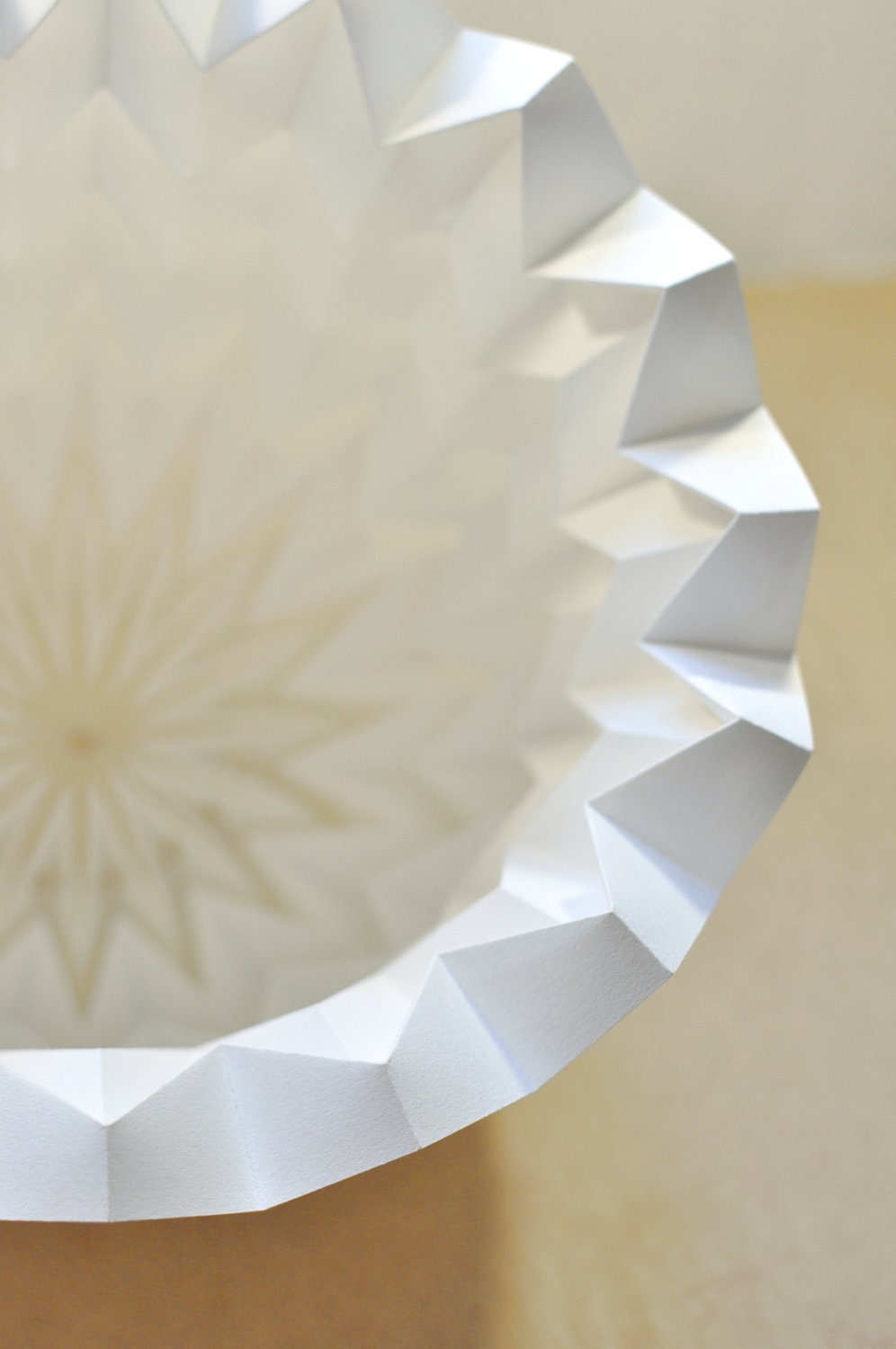 Bell: Origami Paper Lamp Shade / Lantern - White