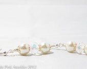 Ivory Pearl and Crystal Earrings, Pearl Wedding Earrings, Bridal Jewellery