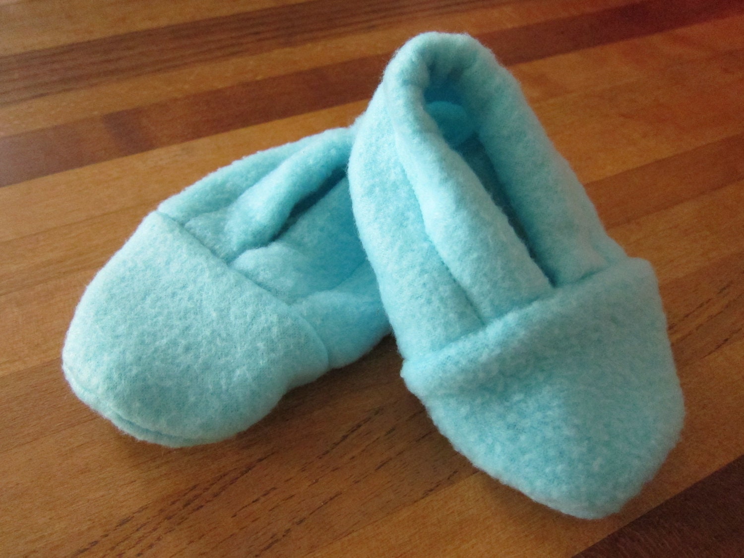 Baby Booties in Sky Blue Fleece - Crawler (6-18 months)