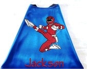 Boy's Cape,  Embroidered Power Ranger Personalized with Monogram Royal Blue