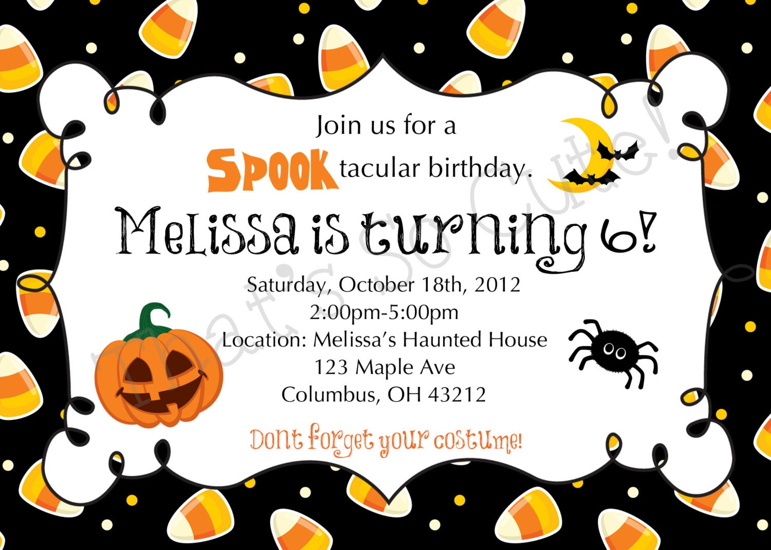 Halloween Birthday Invitation