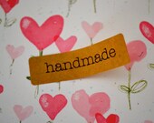 160 Kraft Brown Labels/Stickers with Handmade Print