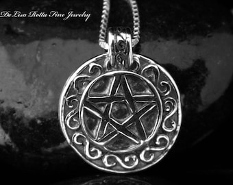 Recycled Silver Wiccan Protection Pentagram Pendant Necklace