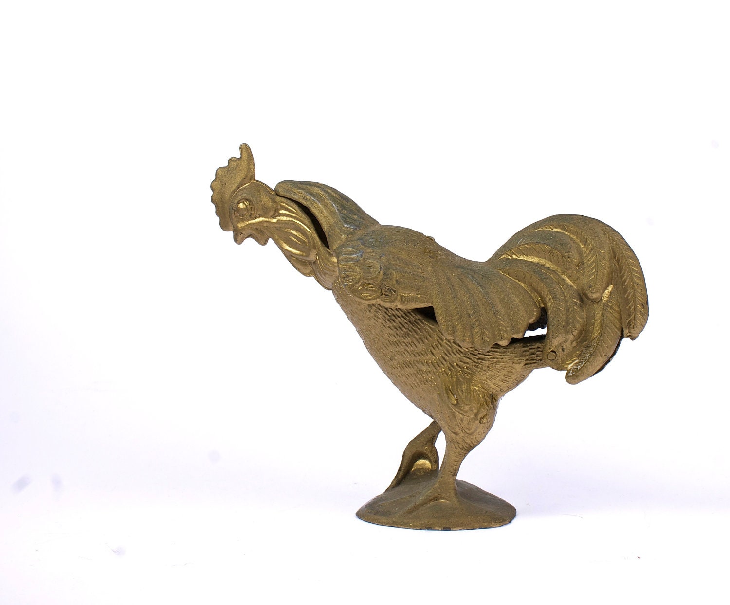 Vintage brass figurine, cock rooster