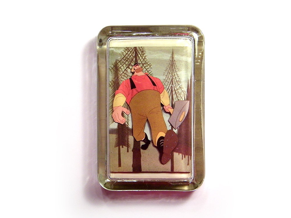 Paul Bunyan with Ax by Walt Disney Glass Dimensional Paperweight - Folk Hero - tmhofherr Paul Bunyan with Ax by Walt Disney Glass Dimensional Paperweight - Folk Hero - tmhofherr