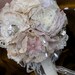 Handmade Vintage Lace Bridal Bouquet. Ivory and cream lace flowers