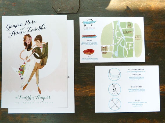 Over the Moon, Custom Wedding Invitations