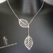 SALE, 10% OFF: Leaf necklace , Leaf lariat in white gold, lariat necklace