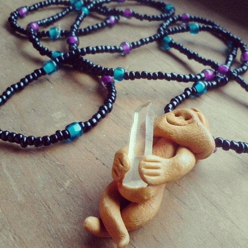 Gnome // Beaded Necklace // Quartz