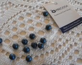 20 Dark Blue Satin Pearl Czech Glass Beads 6mm