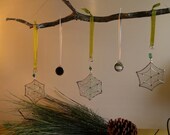 Wall Hanging Wall Sculpture Mobile Tree Limb Stained Glass Spider Web Mirrors Cedar Branch Home Decor OOAK