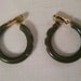 BAKELITE Vintage Green Carved Clip Earrings