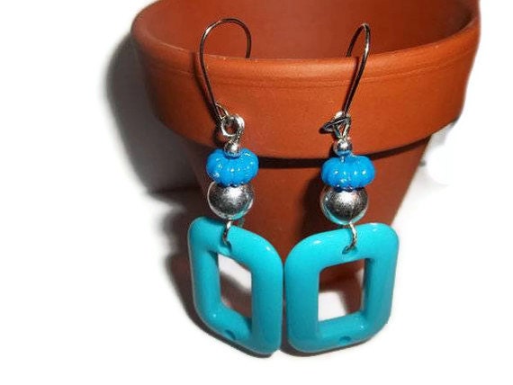 Hip, 80's, Inspired Bright Blue Earrings, Blue Jewelry, Neon Accessories, neon earrings, neon jewelry, christmas gifts, stocking stuffers