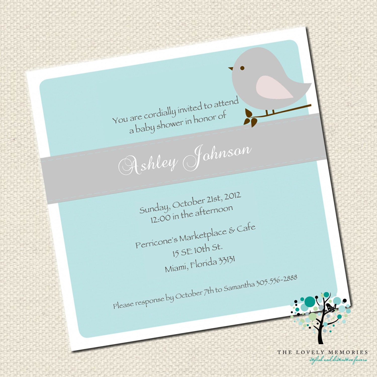 Lovely Bird Baby Shower Teal or Pink Invitation / DIY Printable Invitation Il_170x135