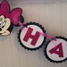 10 Handmade Minnie Mouse Invitations with Number on back - Hot Pink Glitter Bow
