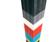 WOOD SCULPTURE Tribal Home Decor Modern Folk Art Abstract Painting Totem Color Blocks