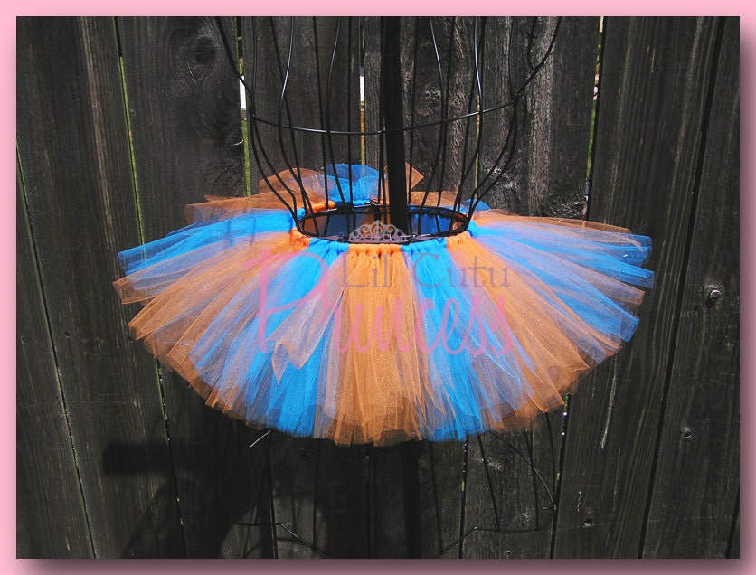 Penelope - Orange and Turquoise Tutu - Spirit Wear - Birthday Tutu - Available in Infant, Toddler, Girls, Teenager and Adult Sizes