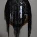 Vintage black floral fringe large scarf wrap goth witch hippie boho tribal ethnic vtg