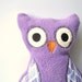 Owl Softie - Owl Stuffed Toy - Soft Owl - Custom Owl - Baby Girl Owl - Purple Owl