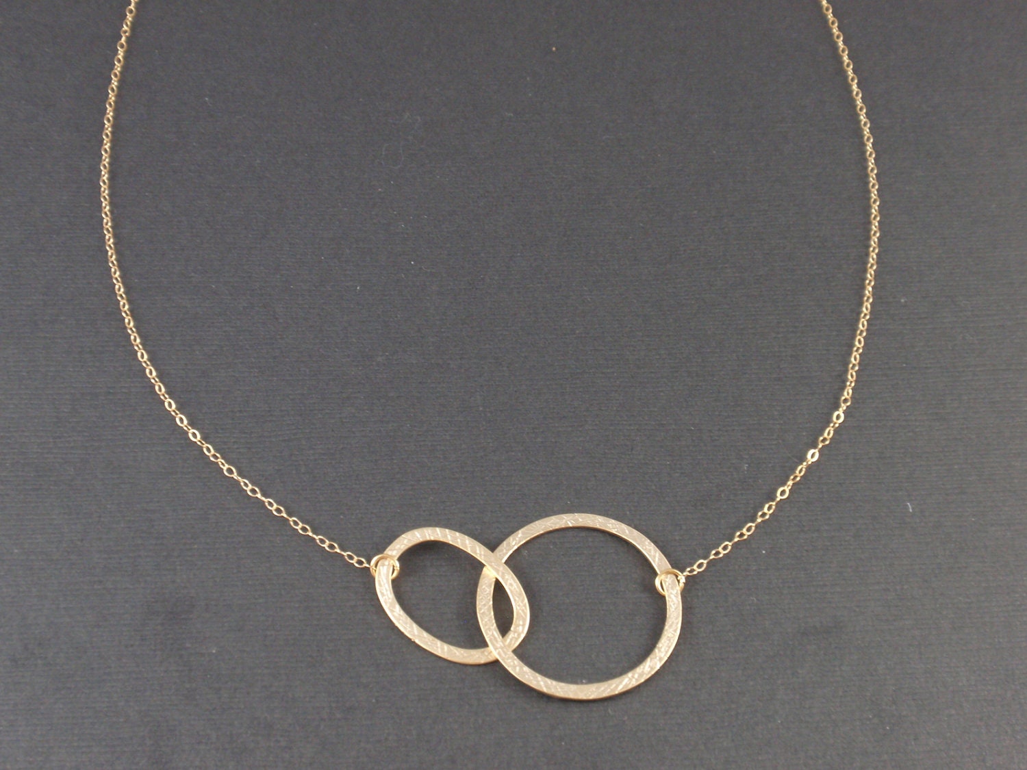 Double ring Infinity 14K gold filled necklace-simple everyday jewelry
