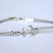 Anchor Bracelet - cord bracelet with a silver plated anchor charm - gray string. dainty bracelet, minimalist jewelry, nautical jewelry