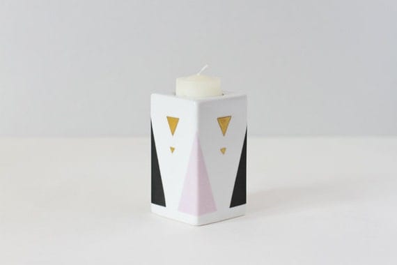 Geometric triangle candle holder