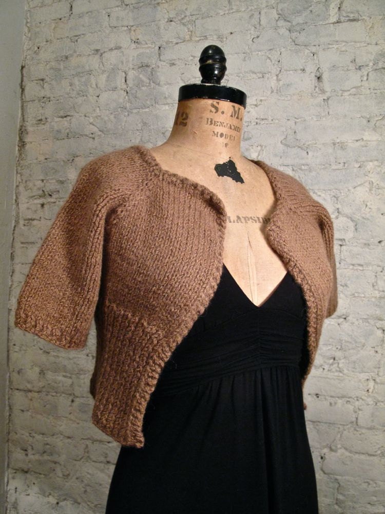 50s Hand Made Cashmere or Wool Shrug Sweater