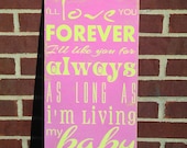 10x20 "I'll Love You Forever I'll Like You For Always..." Typography Word Art Painting