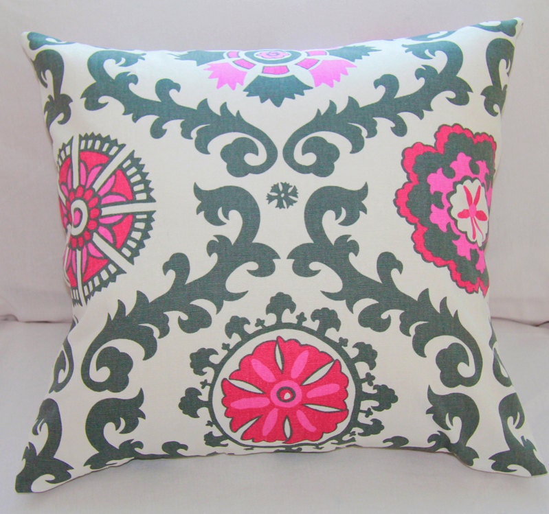 Pink & Gray Pillow Decorative Slip Covers 18x18 Pillow Cover