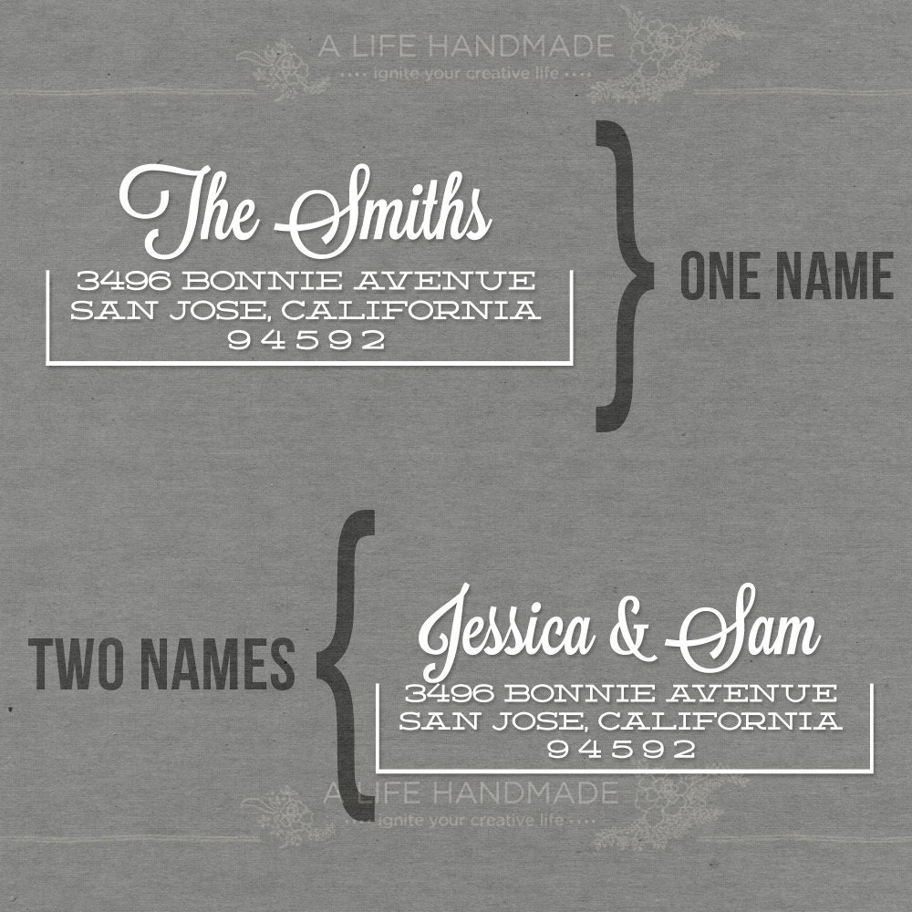 Custom Return Address Stamp - Personalized Return Address Stamp - Script Typography