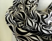LIX PERLE: Fabric Cotton Black/White Swirl Print Circular Tube Infinity,  Mondo BW Infinity Scarf