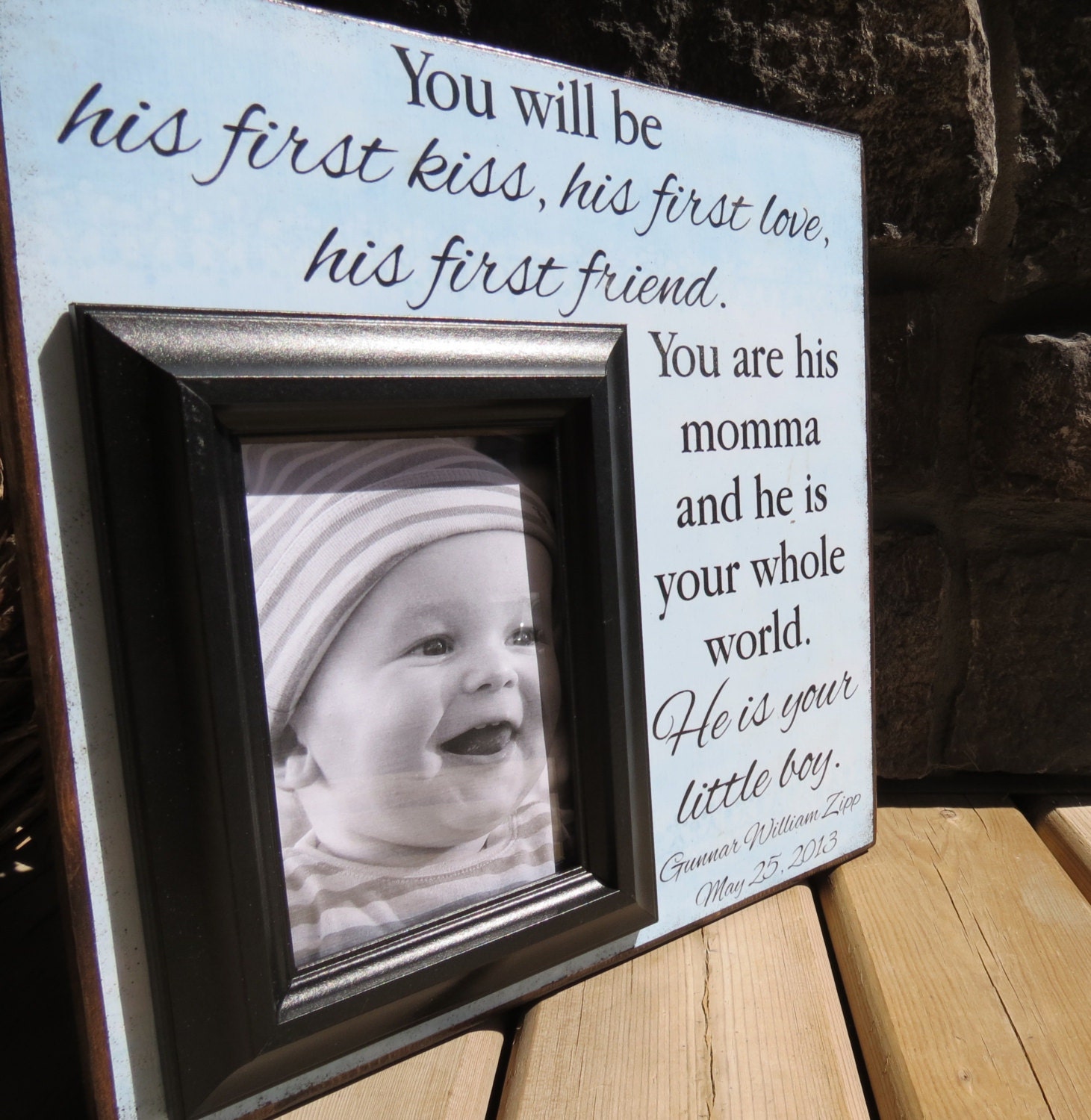 Personalized 12X12 Picture Frame for Baby Boy, Your Little Boy, Son, Birthday, Baptism, Christening, Grandparents, Godparents, Shower Gift