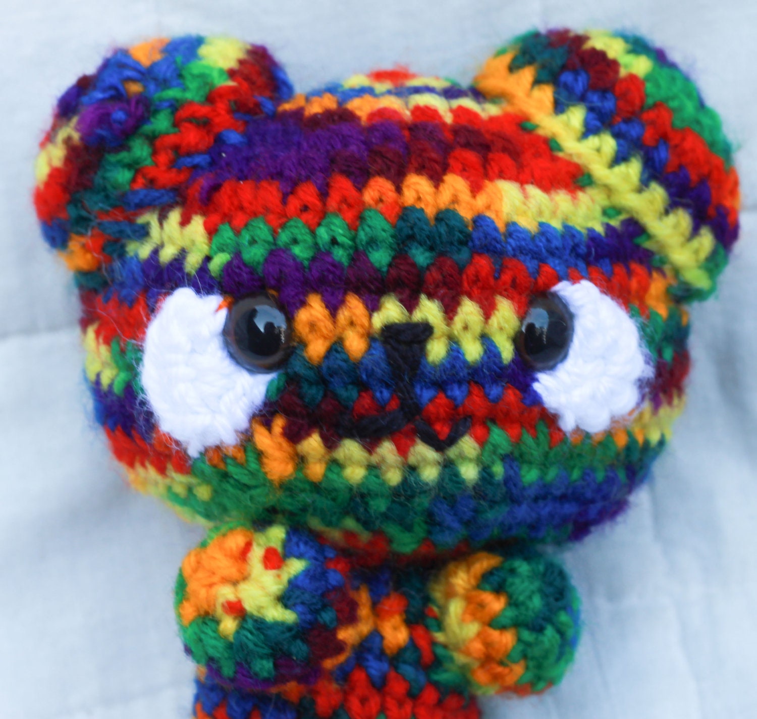 TieDye Teddy Crochet Rainbow Stuffed Animal by TheFadedWildflower