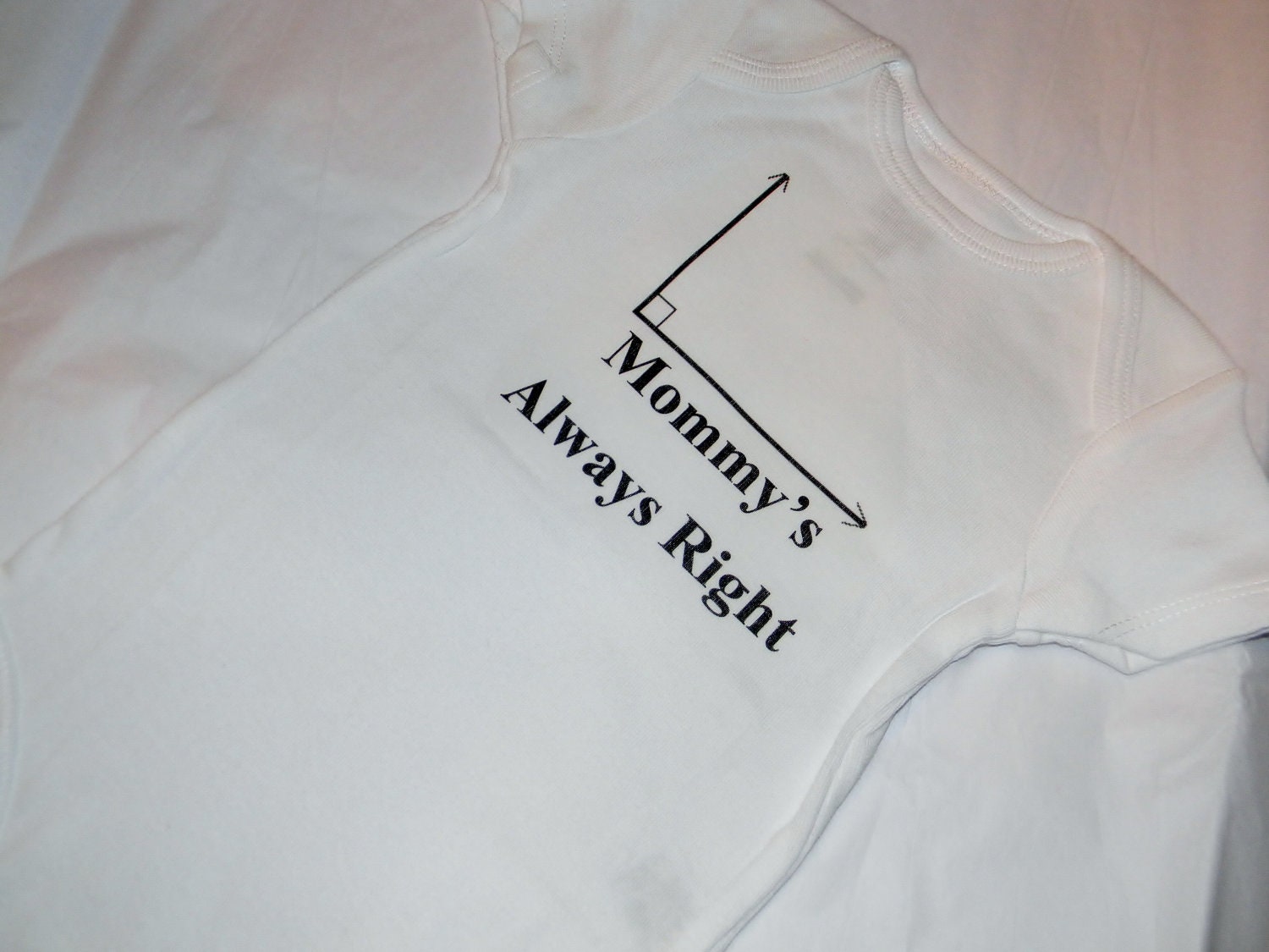Math Geek Mommy's Always Right Short Sleeved Bodysuit. Baby Geek design. Can Be Customized By Size.