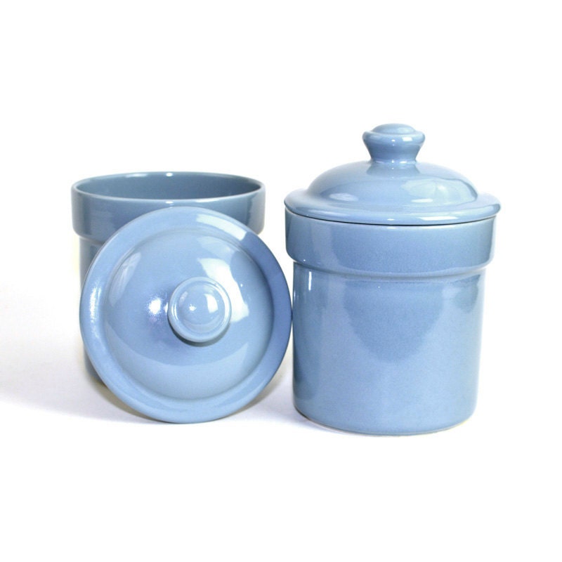 Blue Kitchen Canister Set by Treasure Craft USA by OneRustyNail