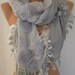 Unique - Gorgeous Scarf - Grey Chiffon and Tulle...Feminine - Elegant Scarf....