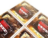 MADART Coffee Coasters, Ceramic Tile Coasters, Red Coffee Cup, Beverage Coaster, Coffee Mug