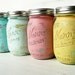 Miami inside/outside pint - Shabby Chic Hand Painted and Distressed Mason Jars - Vases