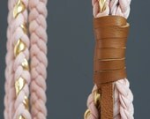 Fabric yarn necklace loop braided