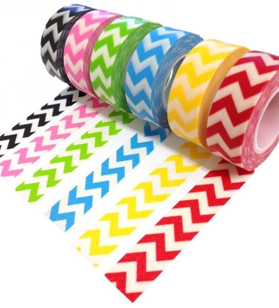 Washi Tape Trendy Tape -  Chevron Decorative Trendy Paper Packaging Tape - 10 yards - - swigshoppe