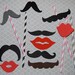 25 mixed Mustaches & Lip Cut Outs - Photo Booth Props - Party Decorations - Garland - Cake Toppers - party straws - wedding shower parties
