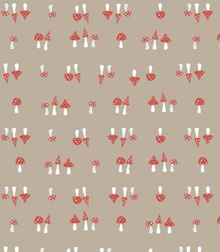 Fox Hollow Organic Cotton - Shroomy- Monaluna Fabrics: 1 Yard Cut