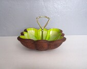Vintage Ceramic Glazed Lime Green Tid Bit Tray